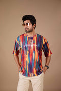 Multicolor Premium Fabric Oversized Printed T Shirt For Men